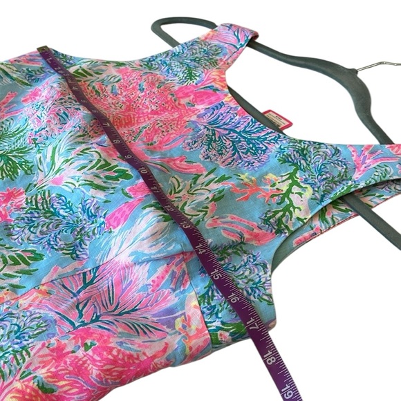 Lilly Pulitzer,’ Celestial blue cay to my heart’, MAURINA linen shift dress - Picture 5 of 12